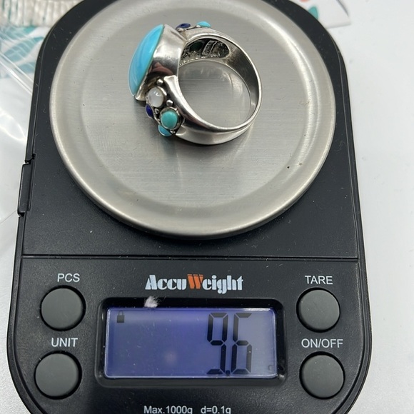 💠Vintage Southwest Style Sterling Silver Ring with Turquoise Gemstone Size 7 - Picture 10 of 10